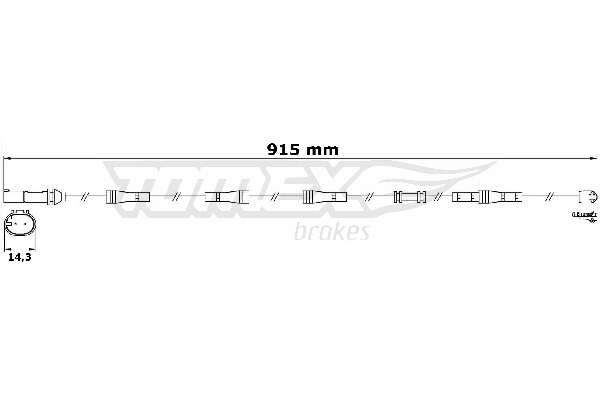 Výstrażný kontakt opotrebenia brzdového oblożenia TOMEX Brakes